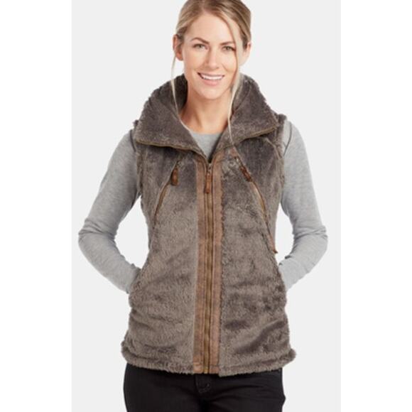 Kuhl Flight Vest Sherpa Hooded Size: XL Color: Breen - Picture 1 of 14